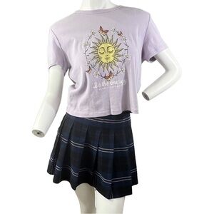 Vibe N' Sun Butterfly Floral Attract Energy Cropped short sleeved Shirt Size XL